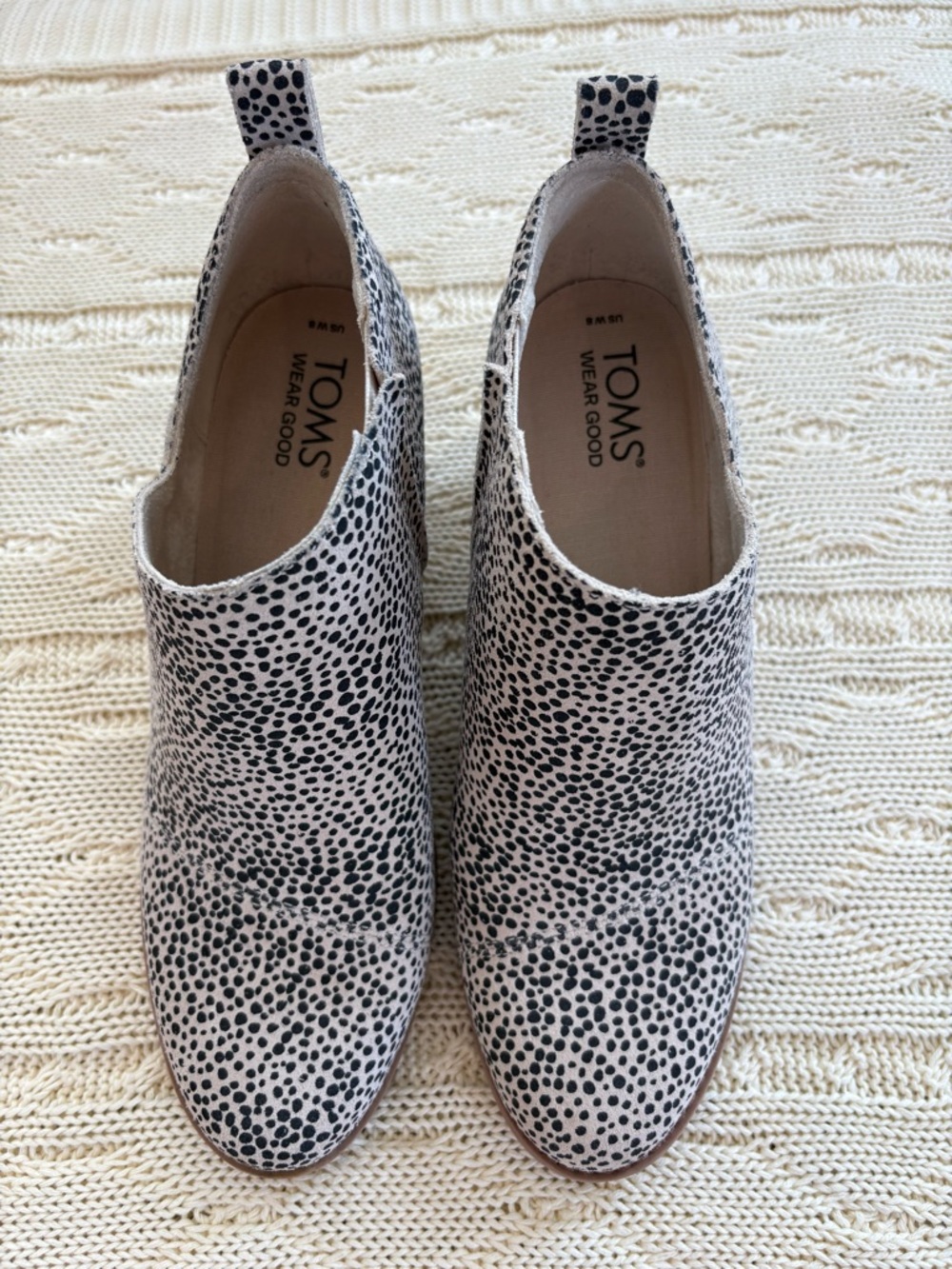 TOMS Clare Macadamia Mini Cheetah Suede Ankle Booties Sz 8